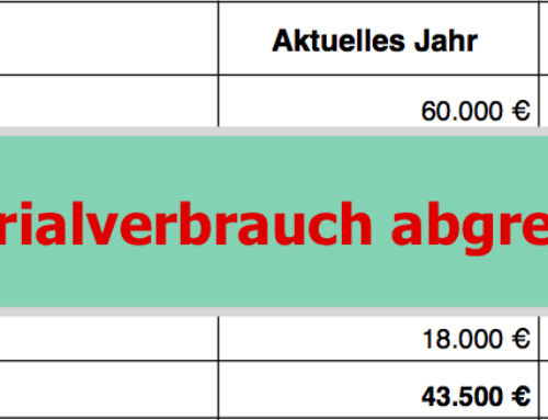 Die BWA 013: Materialverbrauch abgrenzen